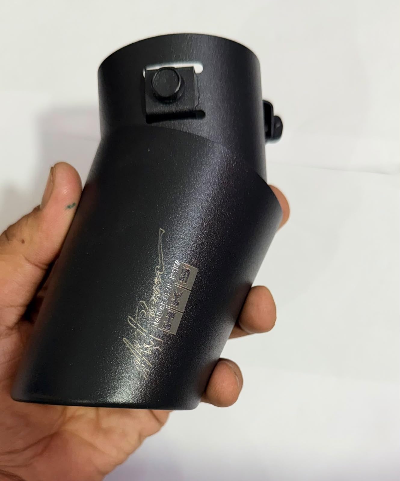 Stainless - STEEL HKS SINGLE Bend ROUND ONLY TIP Silencer Burnt Tip HKS Muffler Car Exhaust MUFFLER TIP HKS BLACK TIP SS-image-12