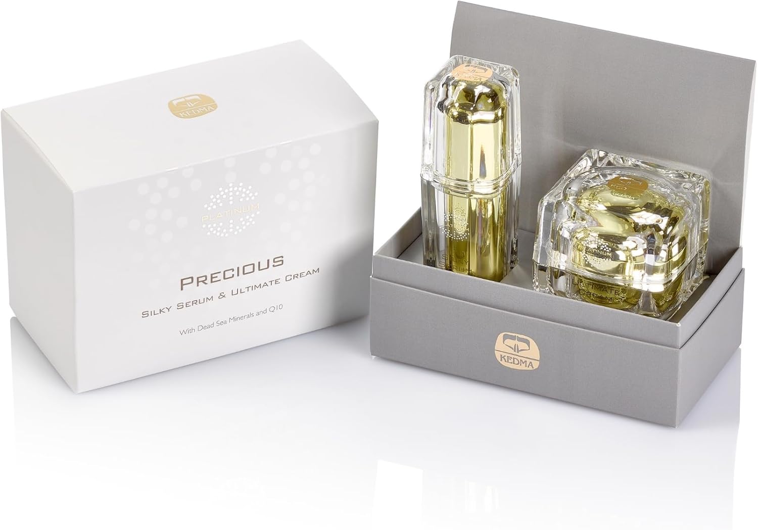 Precious Platinum Set met Serum en Crème – Anti-Aging en Verstevigend – Q10 en Multivitaminen – 50g + 30g