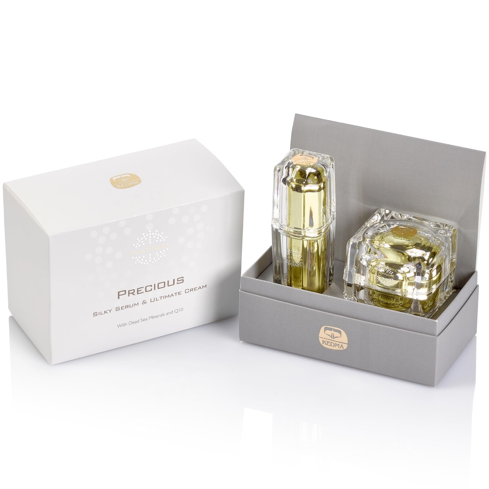 Kedma - Precious Platinum Set including Serum and Cream - Anti-Aging and Firming - Q10 and Multivitamins - 50g + 30g