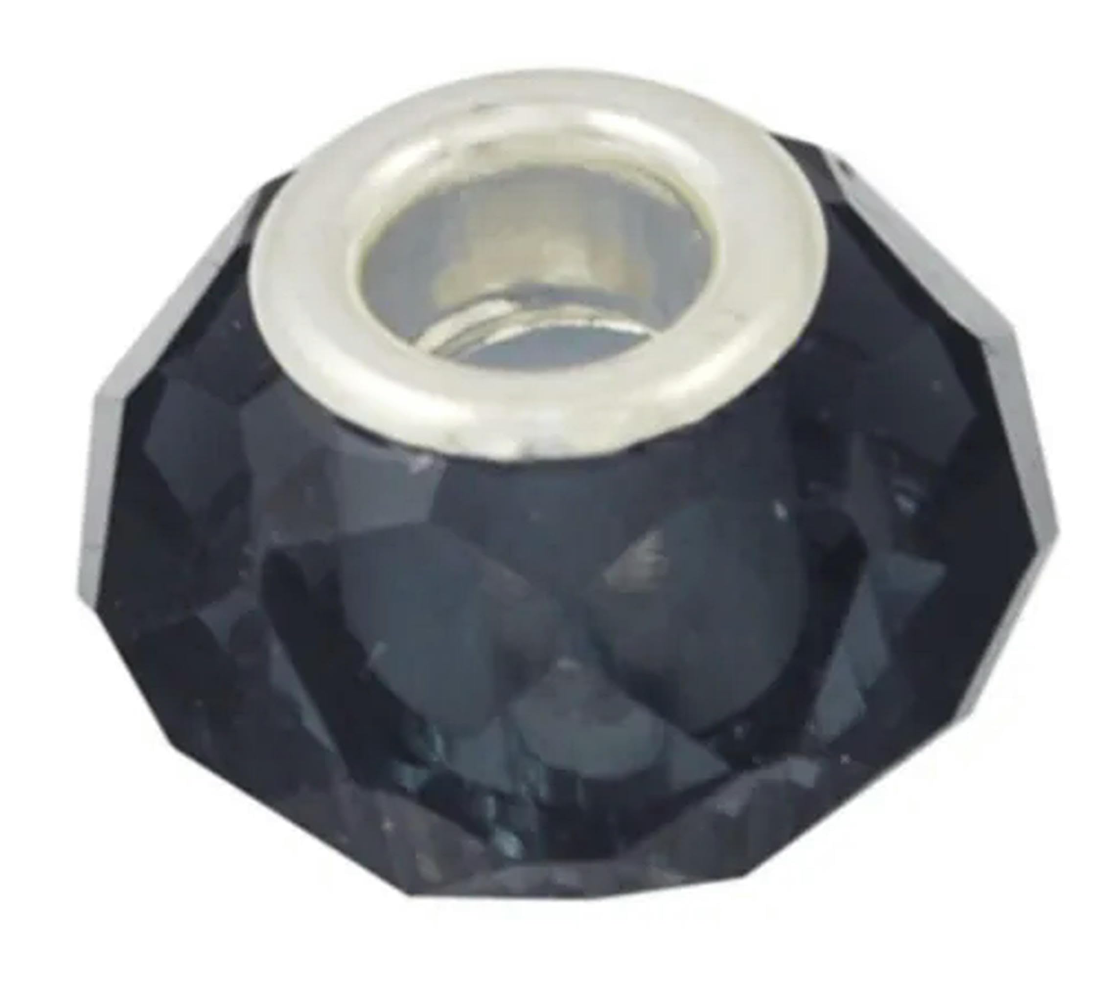 Koraliki z dużym otworem, Opakowanie 100 mosiężnych koralików z otworem 14x8 mm, wielokolorowe(PrussianBlue)