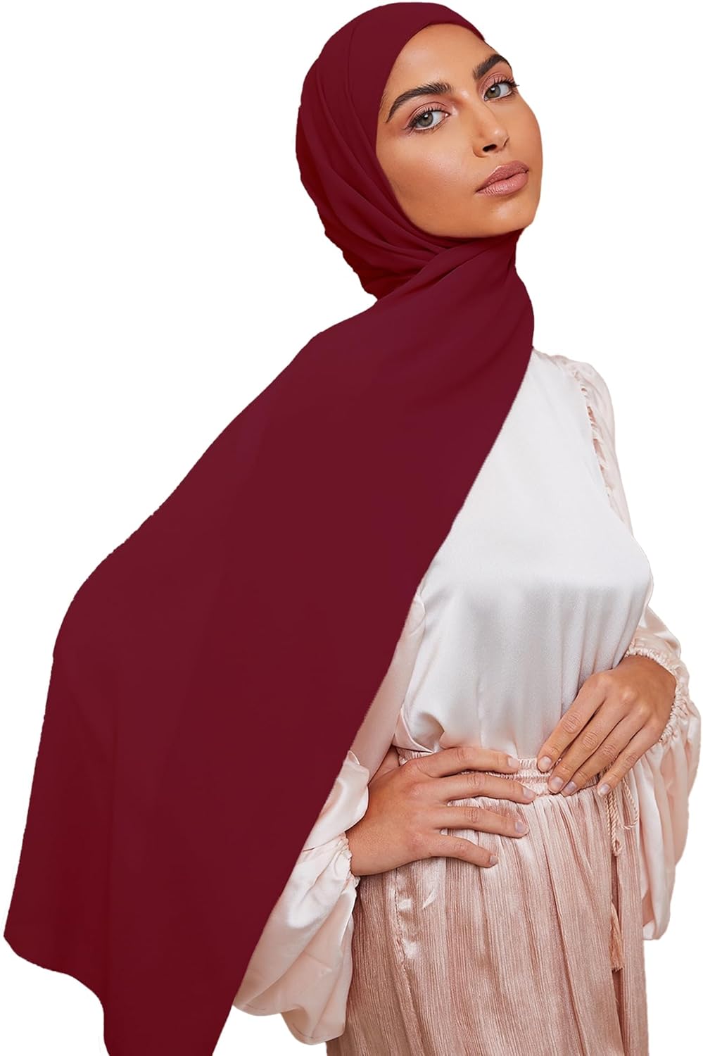 VOILE CHIC Non-Slip Premium Chiffon Hijab Scarf for Women - Lightweight Head Scarf Wrap for Full Coverage and All Day Comfort