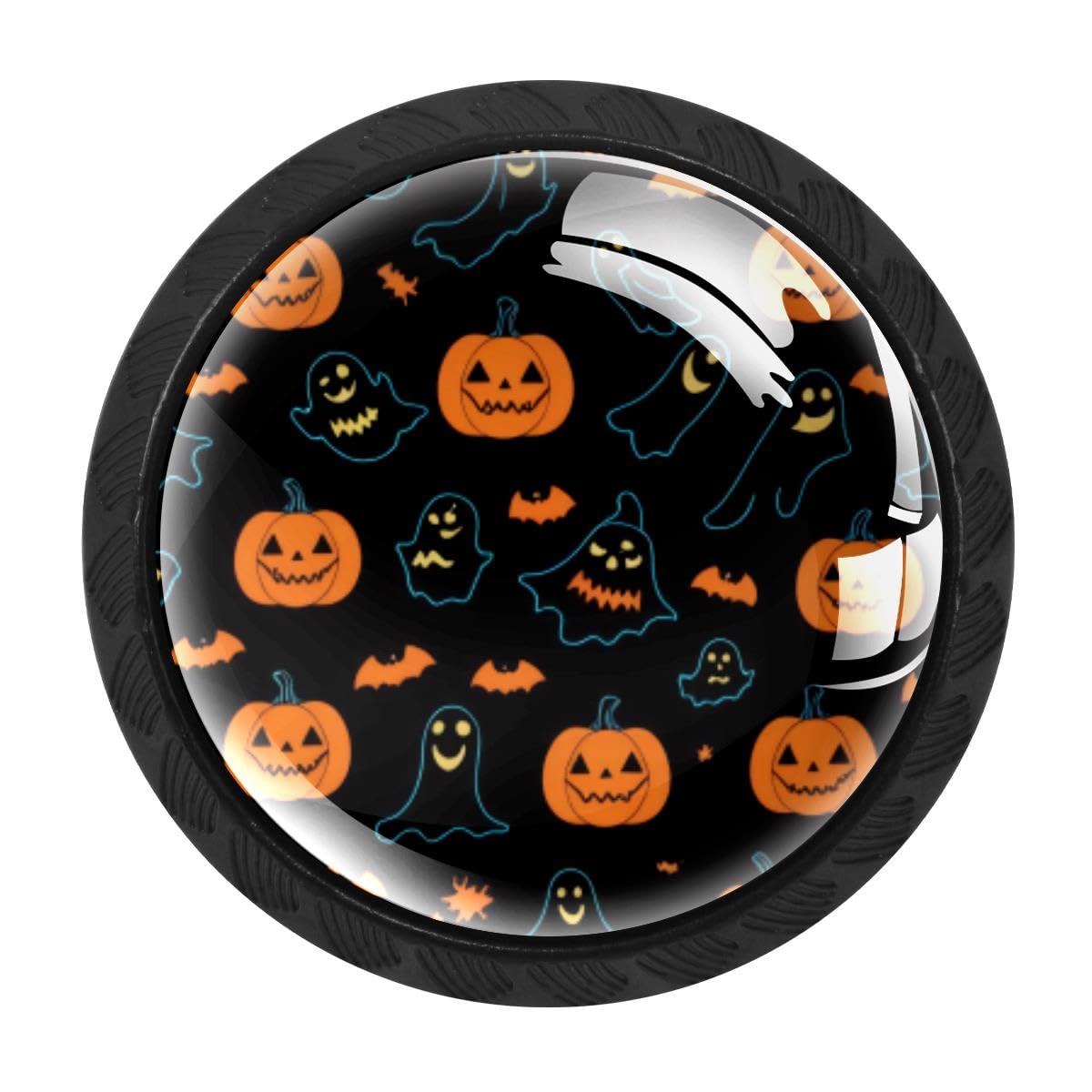 HEOEH 4 PCS Cabinet Knobs, Pumpkins Halloween Drawer Knobs Dresser Handles