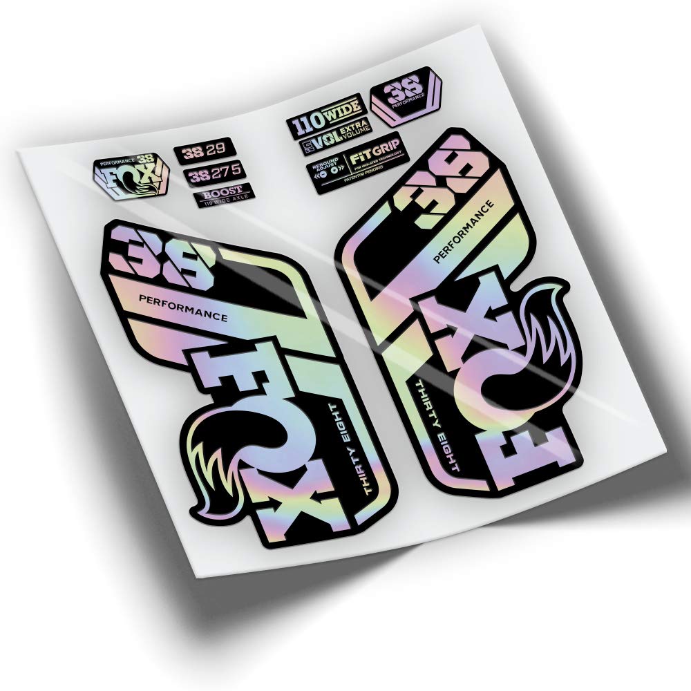 REF:VP439 Stickers compatible with FOX 38 PERFORMANCE 2021-2025 MTB fork, stickers, stickers, vinyls for mountain bikes. (HOLOGRAPHIC)