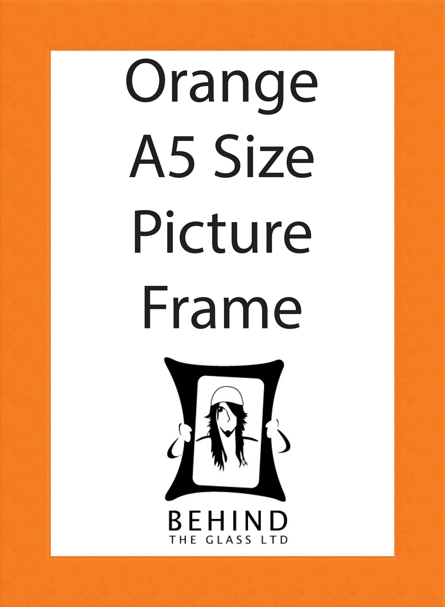 Behind The Glass Orange - Handmade Wooden Picture Frame - A5 Size