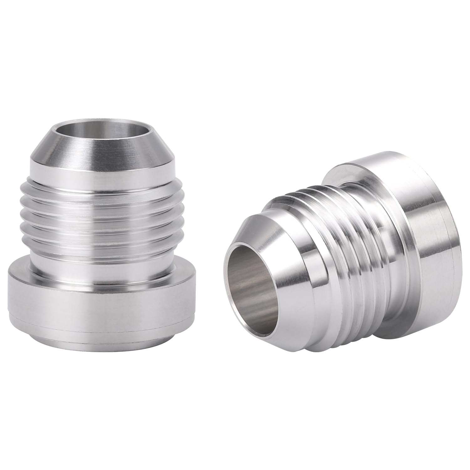 Podavelle 10AN Male Flare Weld On Fitting Bung Adapter for Fuel Oil Hose Tank Aluminum, Pack of 2