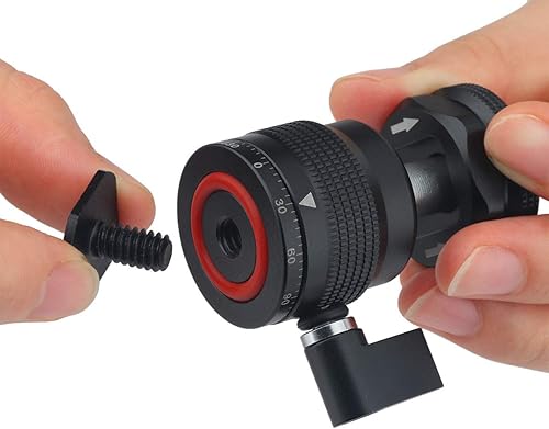 Miniatura 3 de Mini cabeza de bola de montaje de zapata fría, cabeza esférica panorámica con tornillo de 1/4, adaptadores de montaje de zapato para