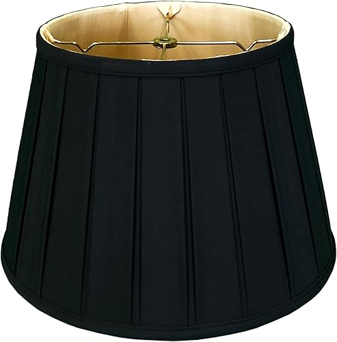 Royal Designs Empire - Pantalla plisada para lámpara básica, color negro y dorado, 12.5 x 20 x 13.5 pulgadas