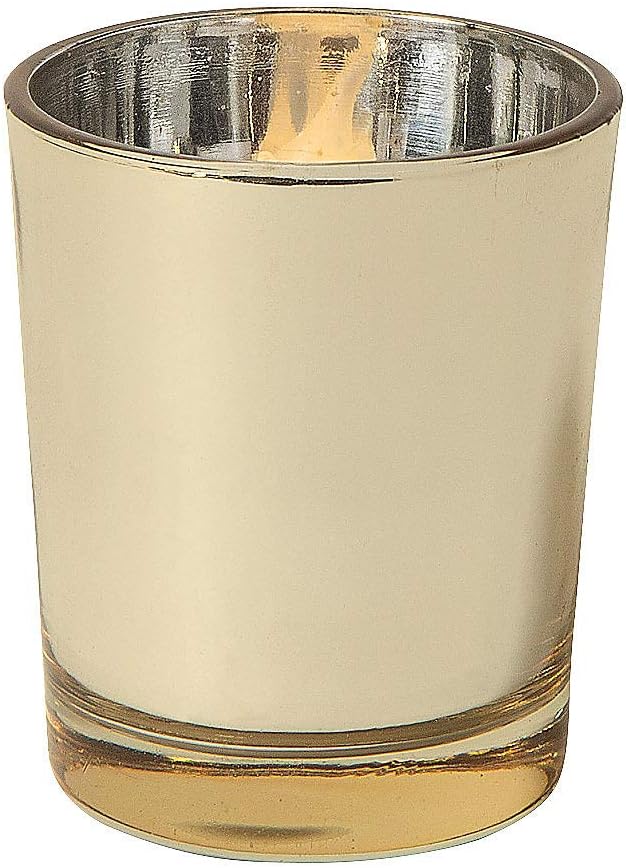 Fun Express Gold Electroplated Votive Candle Holders - Home Decor - Candle Holders for Table Centerpieces - Halloween & Thanksgiving Decorations Indoor - 6 Pieces