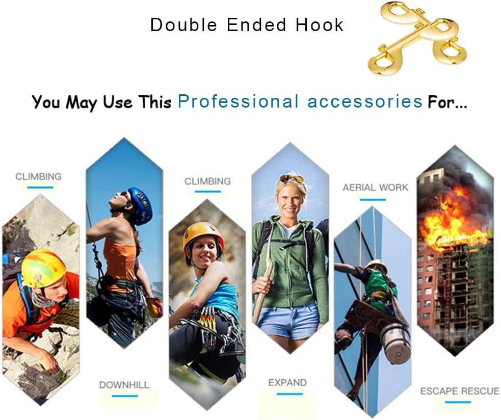 Snap Hooks Double Ended Bolt Snaps Trigger Snaps Clasp Buckle Trigger Clips Best Spring Pet Buckle Key Chain for Linking Dog Leash Collar Handmade Crafts Project, Plating and Oil Seal, 5PCS Gold