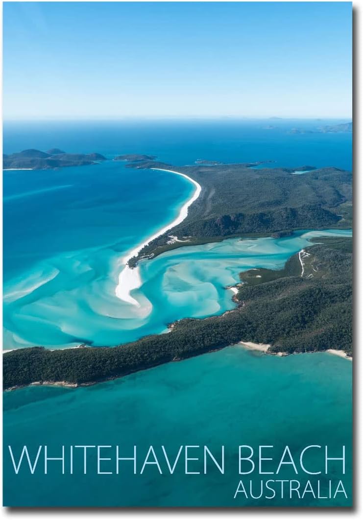 Whitehaven Beach on Whitsunday Island, Australia Fridge Magnet Size 2.5" x 3.5"