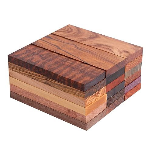 Miniatura 5 de IECAP LLC Bookmatched - Básculas de madera natural para cuchillos (boj) - Básculas de madera exótica para cuchillos - Material para cuchillos - 38 x