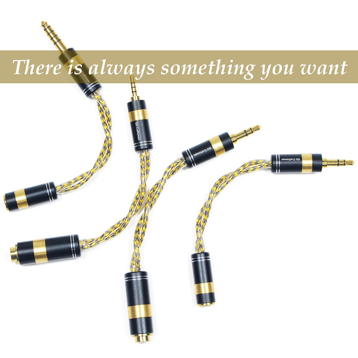 GUCraftsman Cavo adattatore per cuffie, da maschio 3,5 mm a femmina da 2,5 mm, in rame placcato argento 6N senza ossigeno con schermatura in metallo IEM cavo di conversione portatile