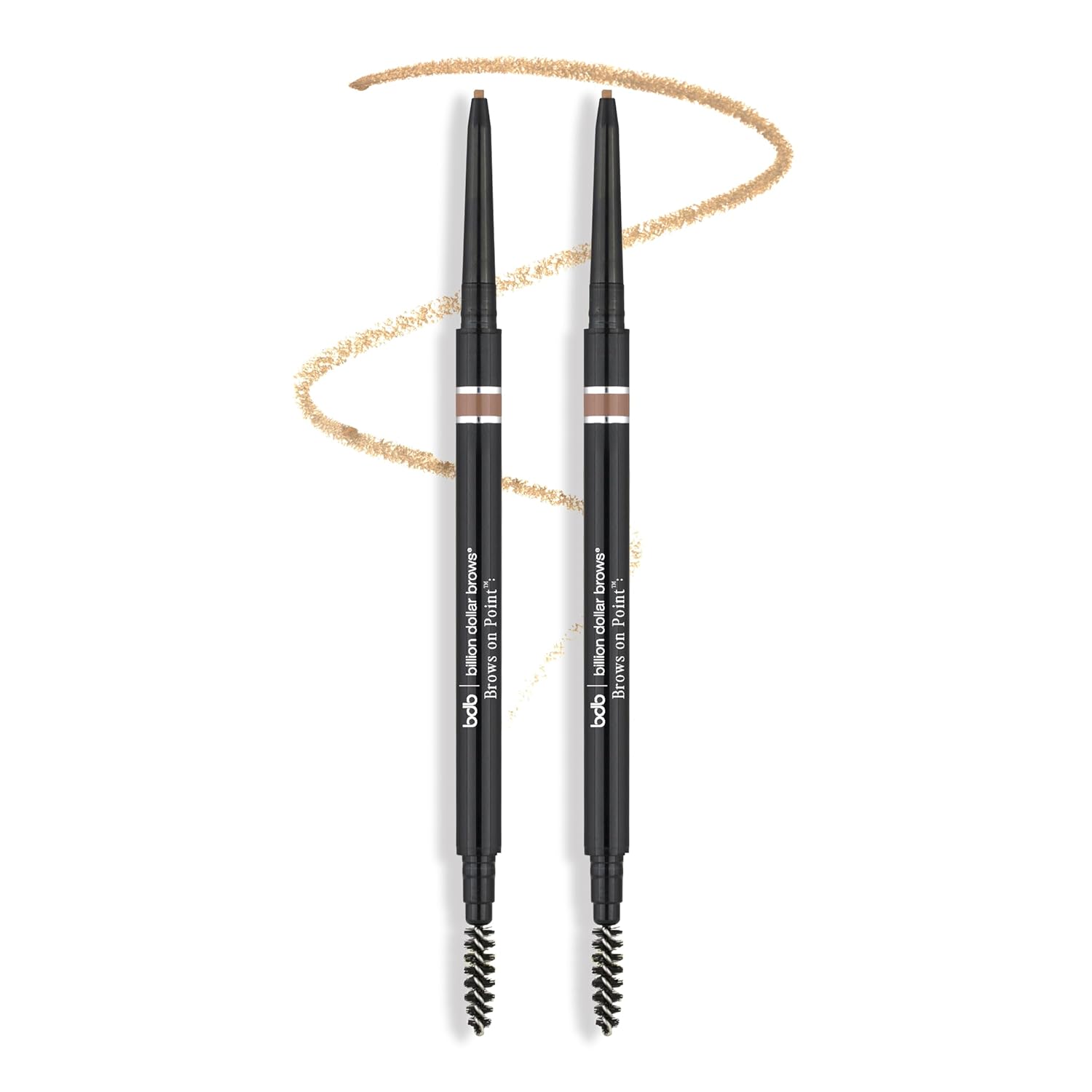 bdb Brows on Point Micro Brow Pencil - Precision Tip & Spoolie, Waterproof, Define Shape and Fill Brows, Taupe, 3-Pack