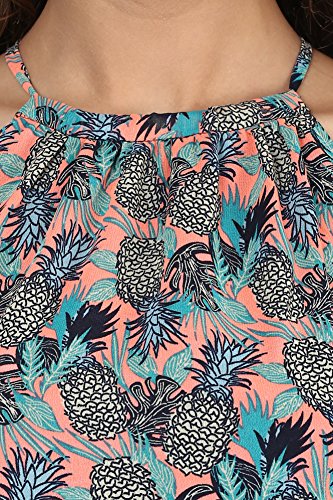 Image of Miss Chase Women's Multicolored Round Neck Sleeveless Printed A-Line Dress