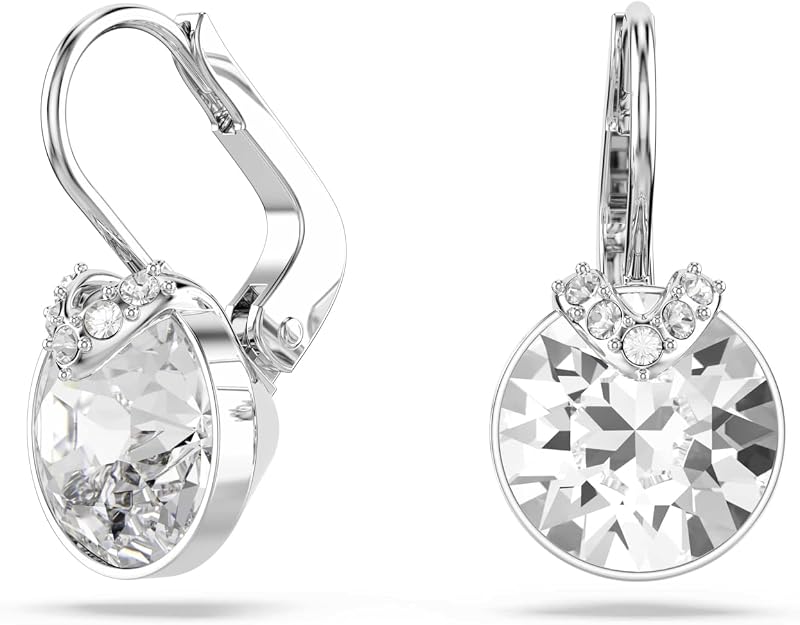 Bella V Crystal Earrings, Grey, Yellow, Clear, Rose Color Crystals, Part of the Swarovski Bella V Collection