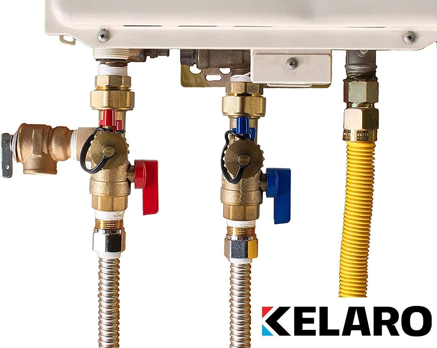 Tankless Water Heater Flushing Kit and Service Valve Bundle by Kelaro