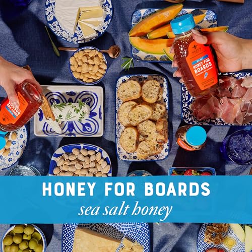 Image of Nate's Sea Salt Honey for Boards - Made with 100% Pure Honey and Real Sea Salt - for Charcuterie, Cheese, Fruit, and Dessert Boards - 12 oz Squeeze Bottle