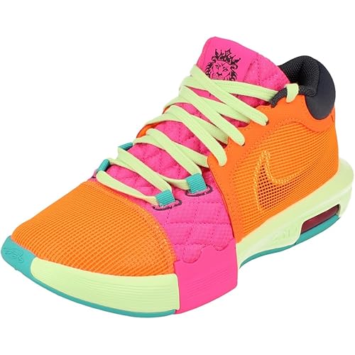 Lebron Witness 8 Basketball Shoes (FB2239-800, Total Orange/Laser Fuchsia/Vapor Green/Thunder Blue) Size 9.5