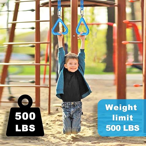 Miniatura 26 de Dolibest Monkey Bars Trapecio Bar Kids Monkey Bars Playground Trapecio Bar Anillos Swing Sets para patio trasero con barras de mono Curso Ninja