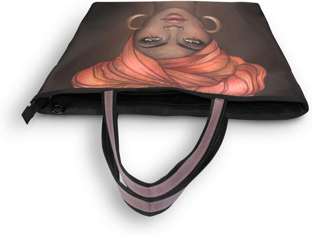 Woman Tote Bag Shoulder Handbag African American Woman for Work Travel Business Beach Shopping School - Image 4