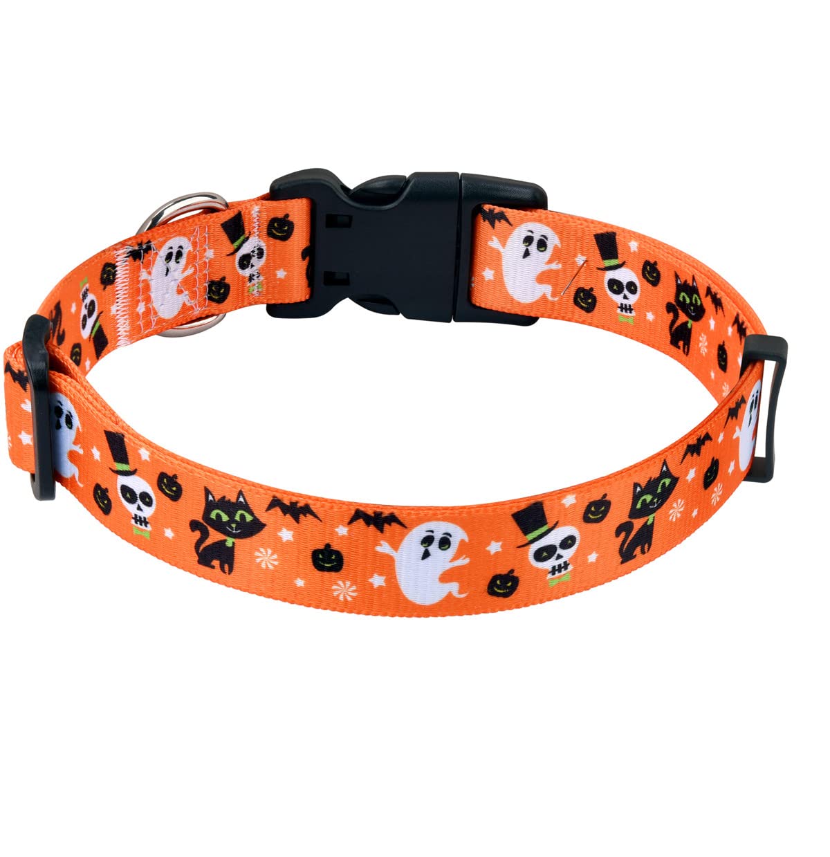 HQYDDMI Halloween Dog Collar with Pumpkin Bat Cats, Ghosts Print, Soft Comfortable Adjustable Collars for Puppy X-Small Small Medium Large Dogs(Halloween,M) — image 1