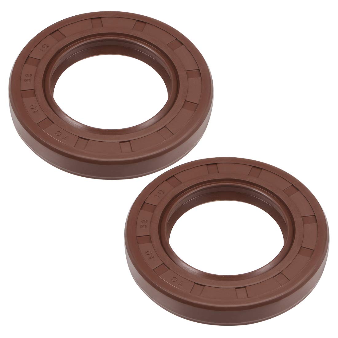 uxcell Oil Seal 40mm Inner Dia 68mm OD 10mm Thick Fluorine Rubber Double Lip Seals 2Pcs