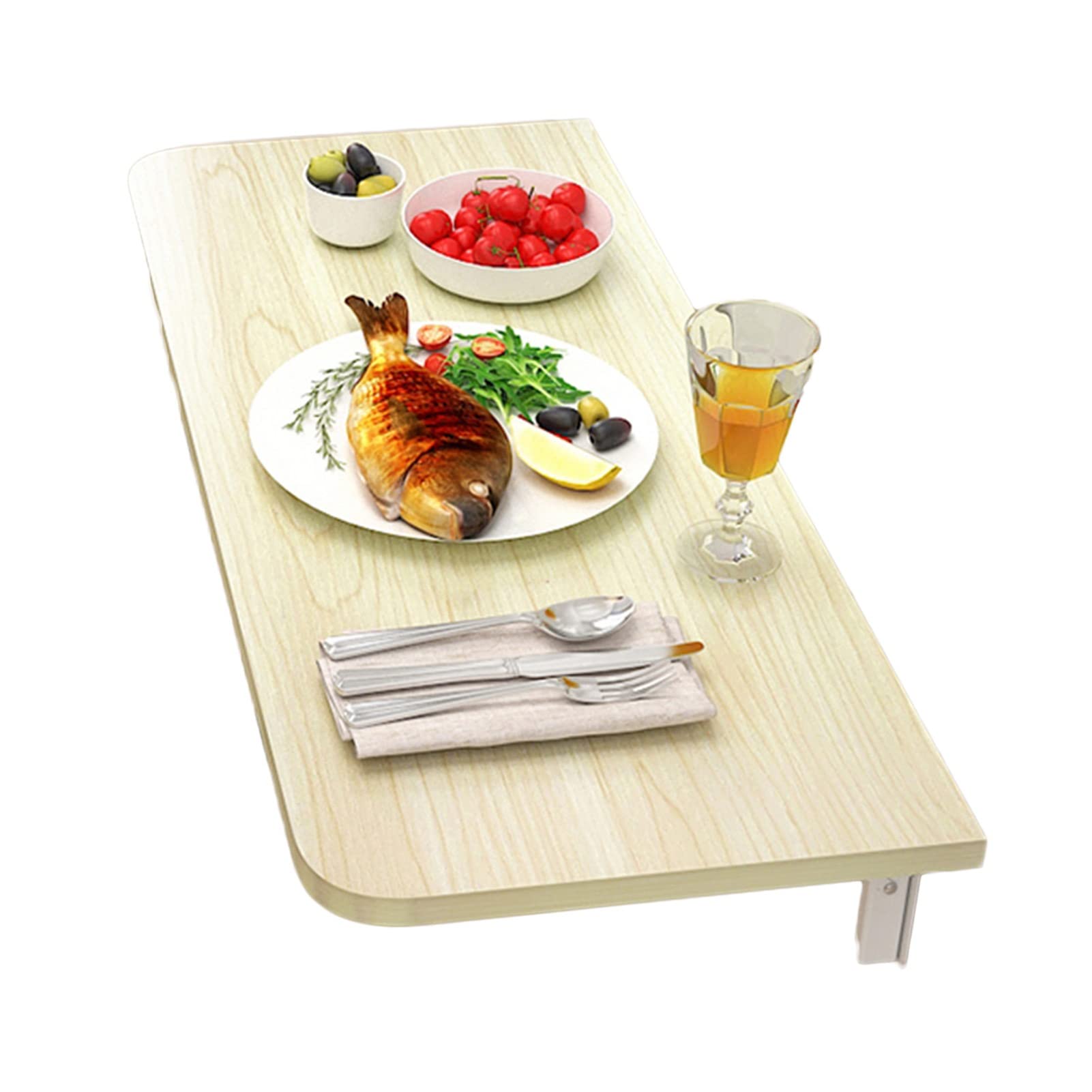 Table pliante murale bois 50x50 étagère linge rabattable maison bureau