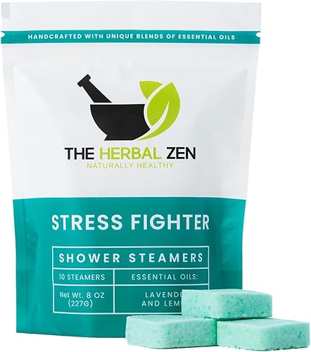 Stress Fighter Shower Steamers Aromatherapy with Essential Oils, Made in the USA Shower Bombs, Shower Bomb Aromatherapy, Relaxing Gifts for Women,