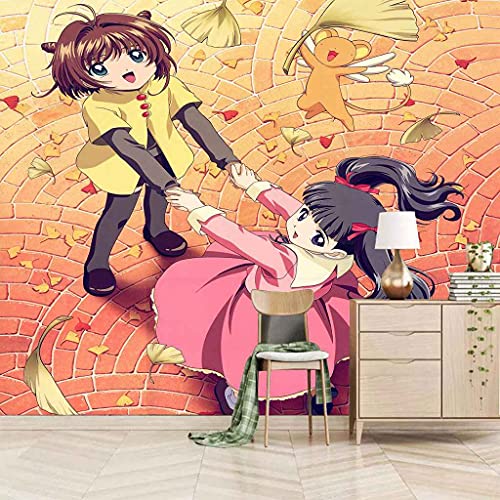 Murales 3D grand format de style animé pour chambre de fille