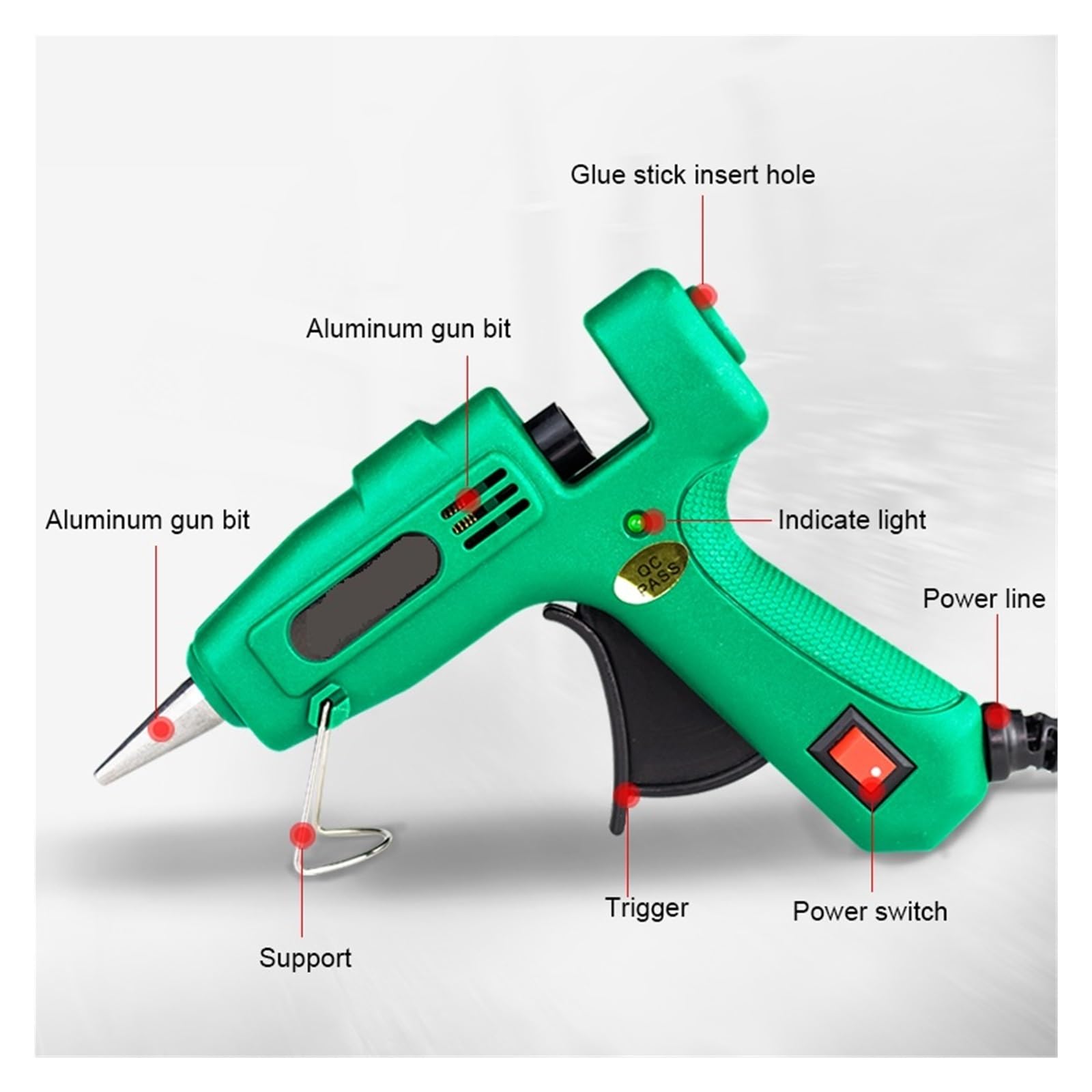 25W Pistolet Do Klejenia Na Gorąco Z 7MM Kleje W Sztyfcie Mini Przemysłowe Termo Elektryczne Opalarka Temperatura Rzemiosło Naprawa Narzędzie Do Majsterkowania Szerokie Zastosowanie