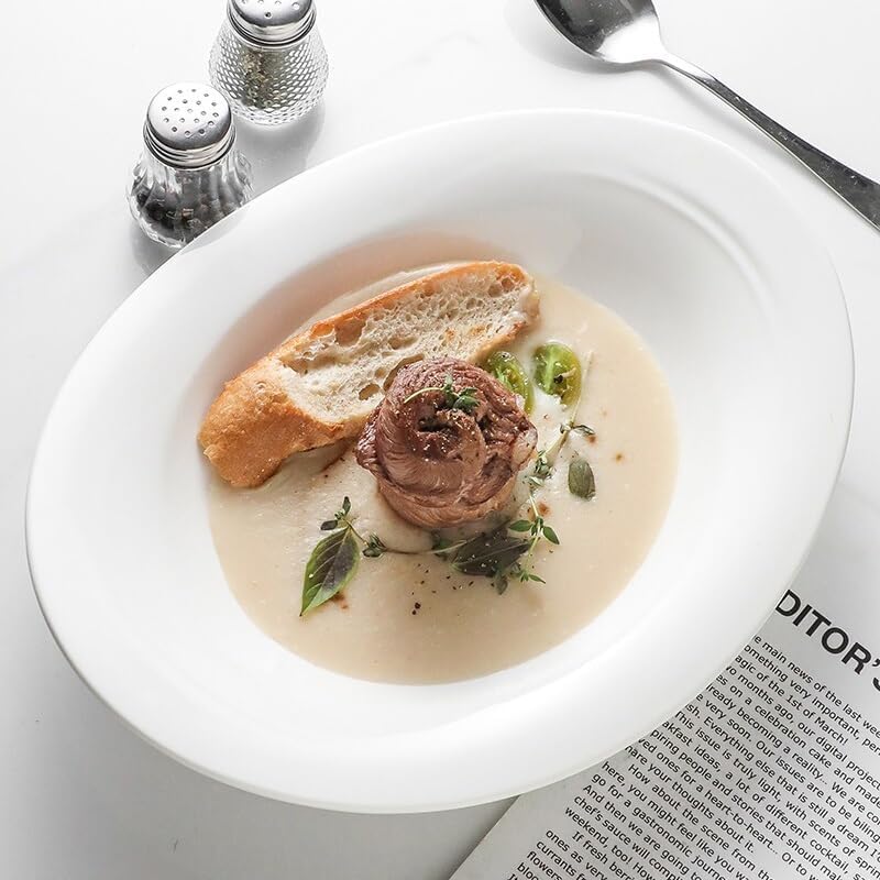 モダンな大型ディナープレート 8.5インチクリエイティブディーププレートオーバルインゴットボウル家庭用特殊形状魚ホワイト日本キッチン