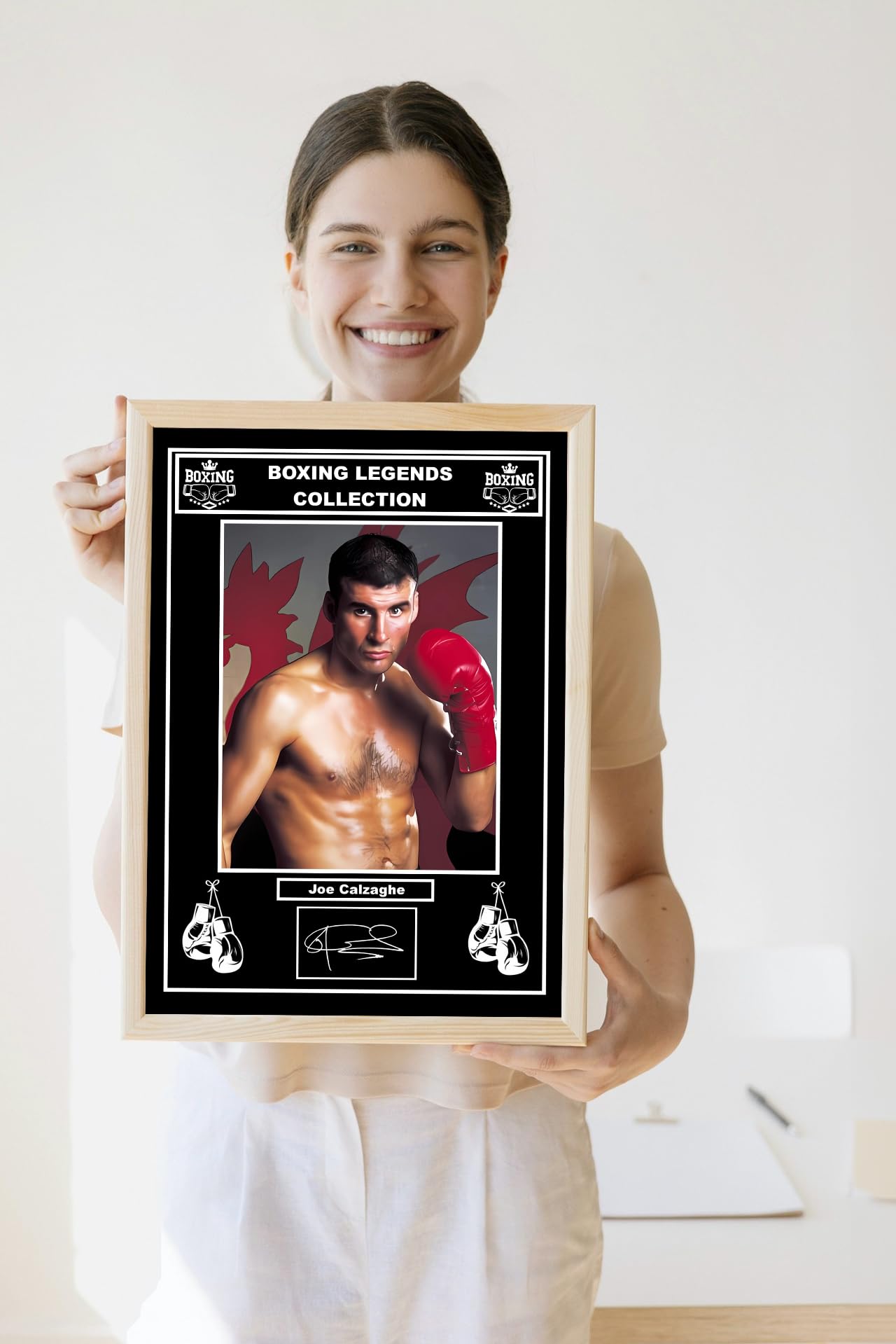 Boxing Legends Collection: Joe Calzaghe Boxer Super Middleweight & Light Heavyweight Champion Pre-Printed Autograph Signed Print Boxing Memorabilia Fan Art (A3 Print Only)