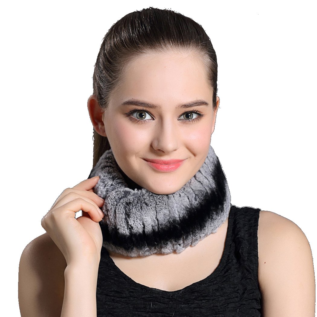 BeFur Bandeau Du Cheveux Femme Fourrure De Lapin Tour De Cou Chaud Cache Oreille Du Ski Hiver