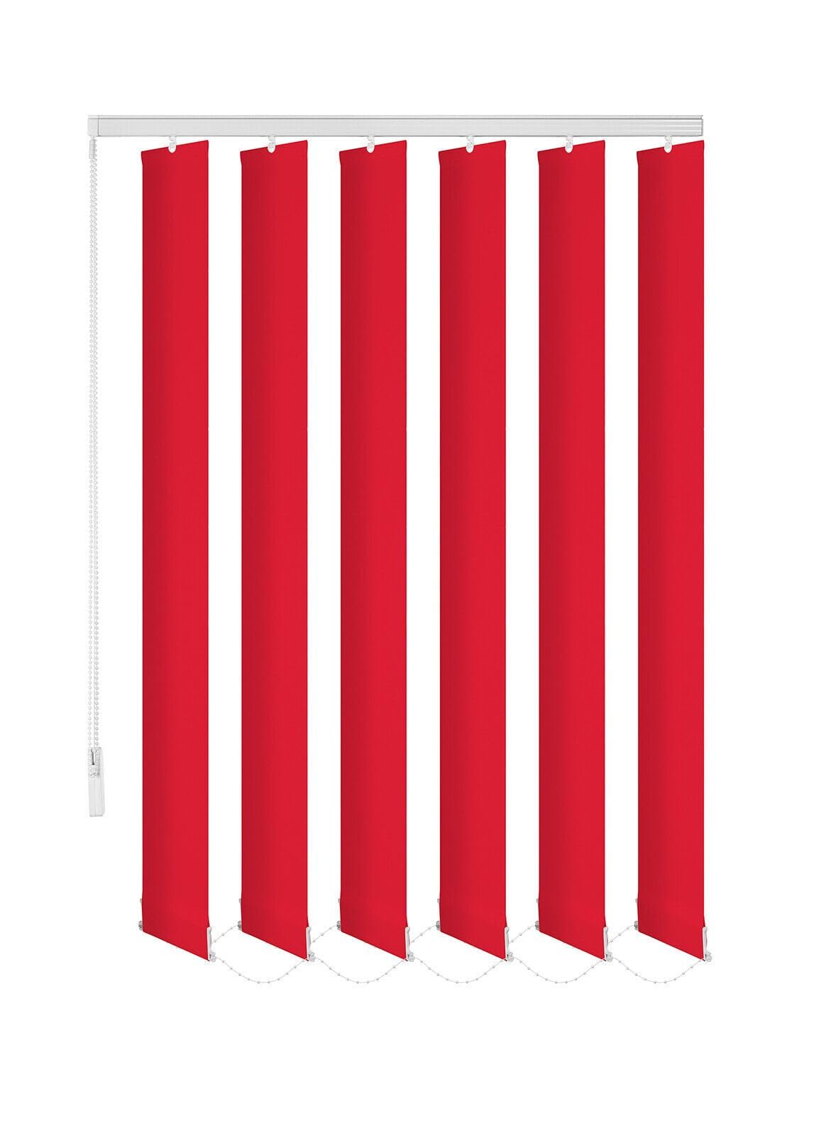 Lot de 15 lamelles de rechange, 9 couleurs, 250 cm de long, raccourcissables individuellement, suspensions de rechange (rouge, lot de 15)