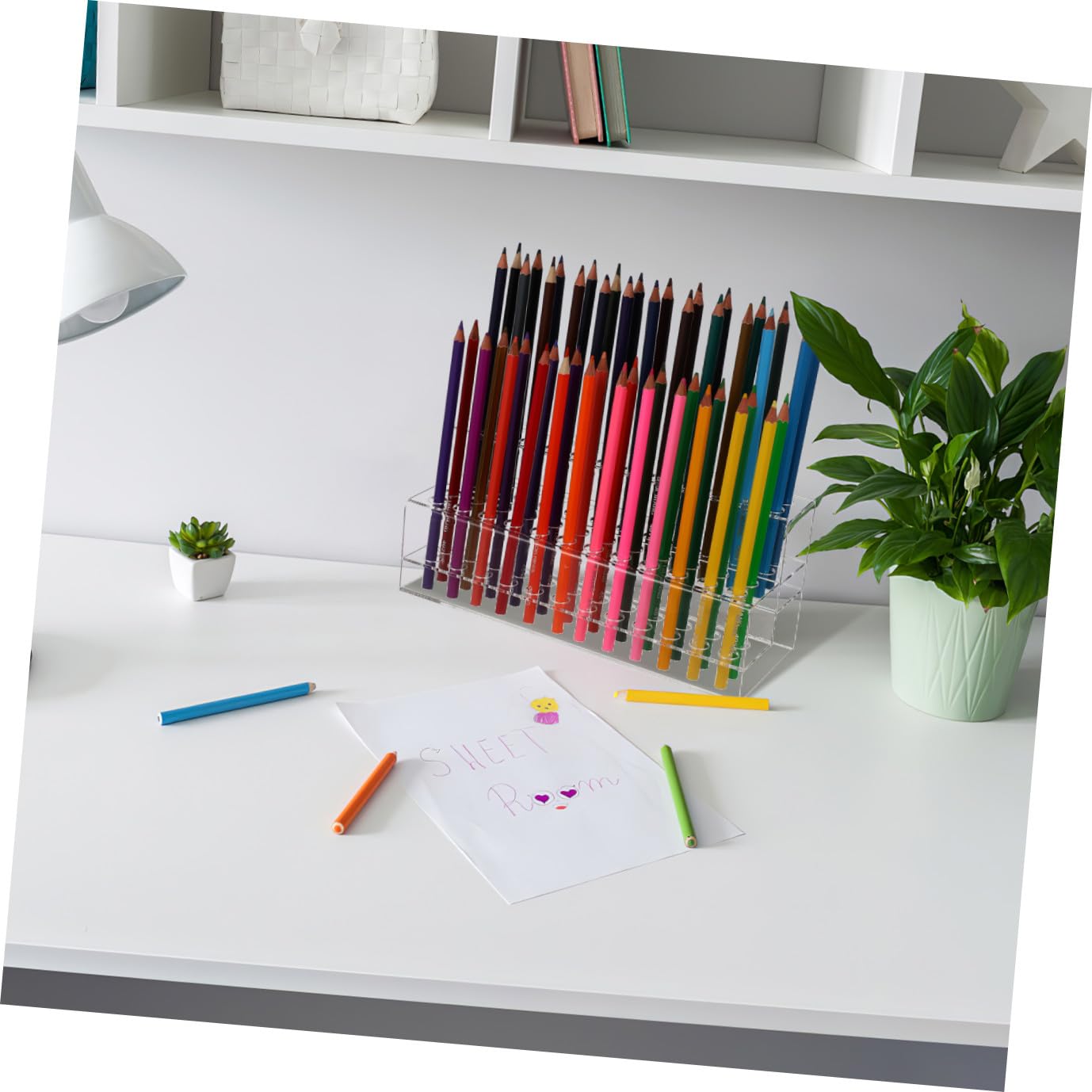 Veemoon Porta Penne e Pennelli da Scrivania in Plastica Resistente Grande Capacità, Design Multi-slot e Struttura Robusta per L'organizzazione di Strumenti da Ufficio