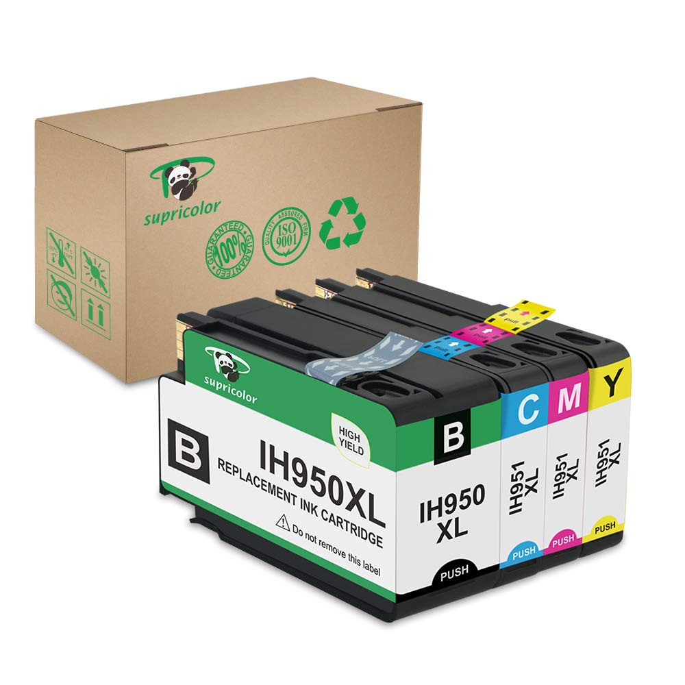 Replacement 950XL 951XL Ink Cartridges, Compatible for 950 XL 951 XL 950 951 Work with OfficeJet Pro 8600 8610 8620 8630 8660 8640 8615 8625 276DW 251DW 271DW Printers 1 Set (BK/C/M/Y)