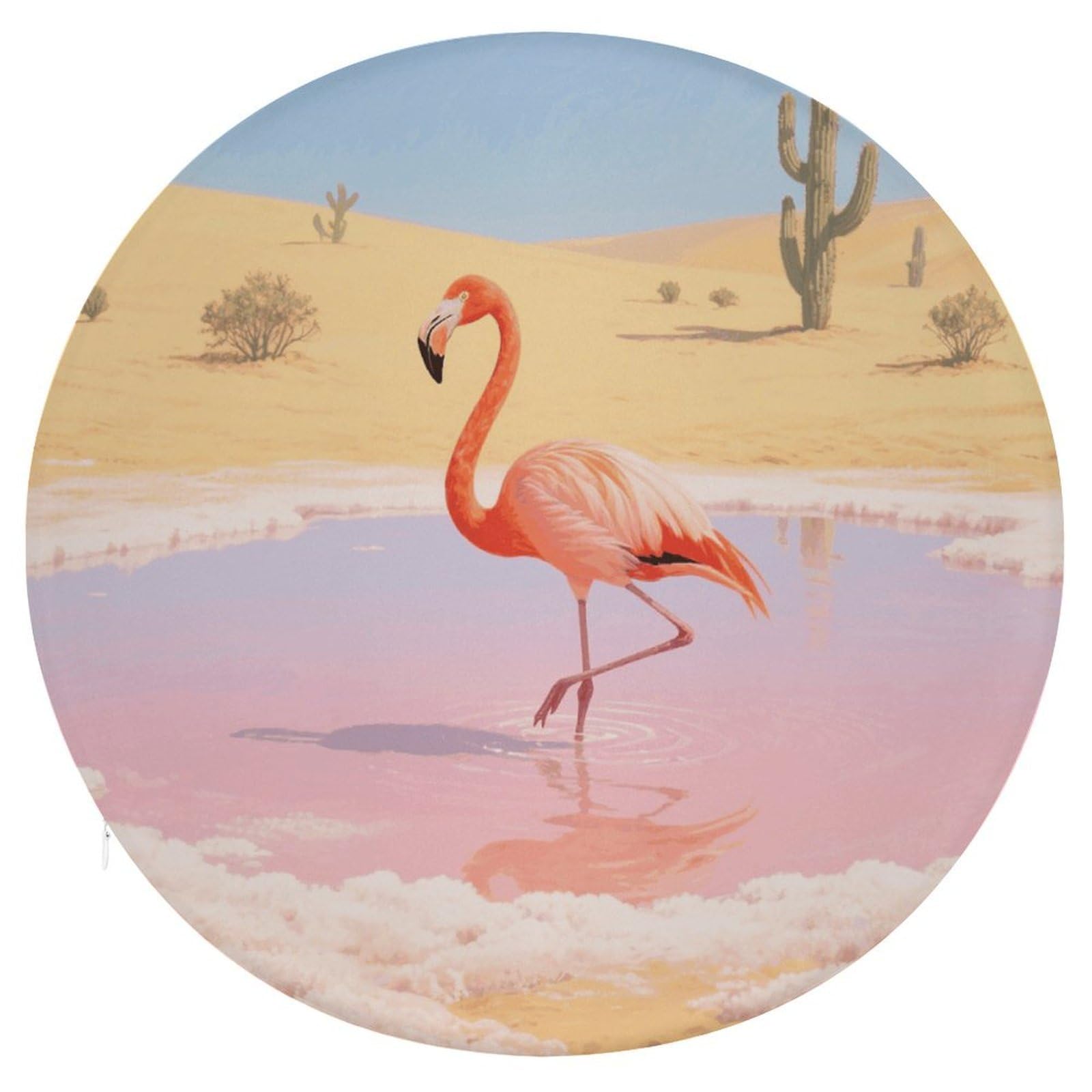 VstaDank Orange Flamingo in Salt Lake Cushions Memory Non Slip Car Seat Cushions Dining Chairs Cushion Indoo Dining Room Round Chair Pads with Zipper and Removable Cover Cushion