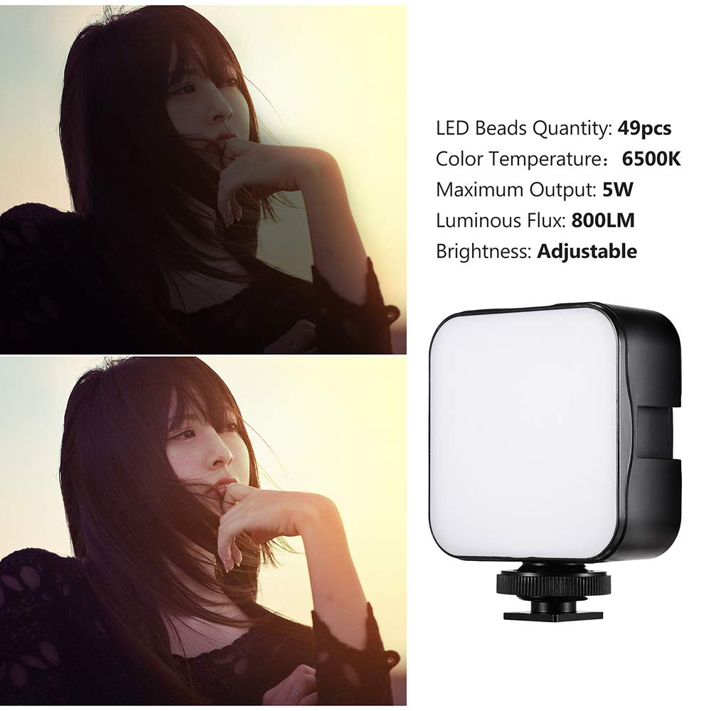 Andoer Smartphone Video Rig con 2 pezzi di luce video a LED per Videomaker Filmmaker Videographer Compatibile con iPhone Huawei Samsung