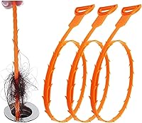 Forlivese 3-Pack 25-Inch Flexible Drain Snakes - Clog Removers for Kitchen Sink, Bathroom Tub, Shower & Toilet Drains