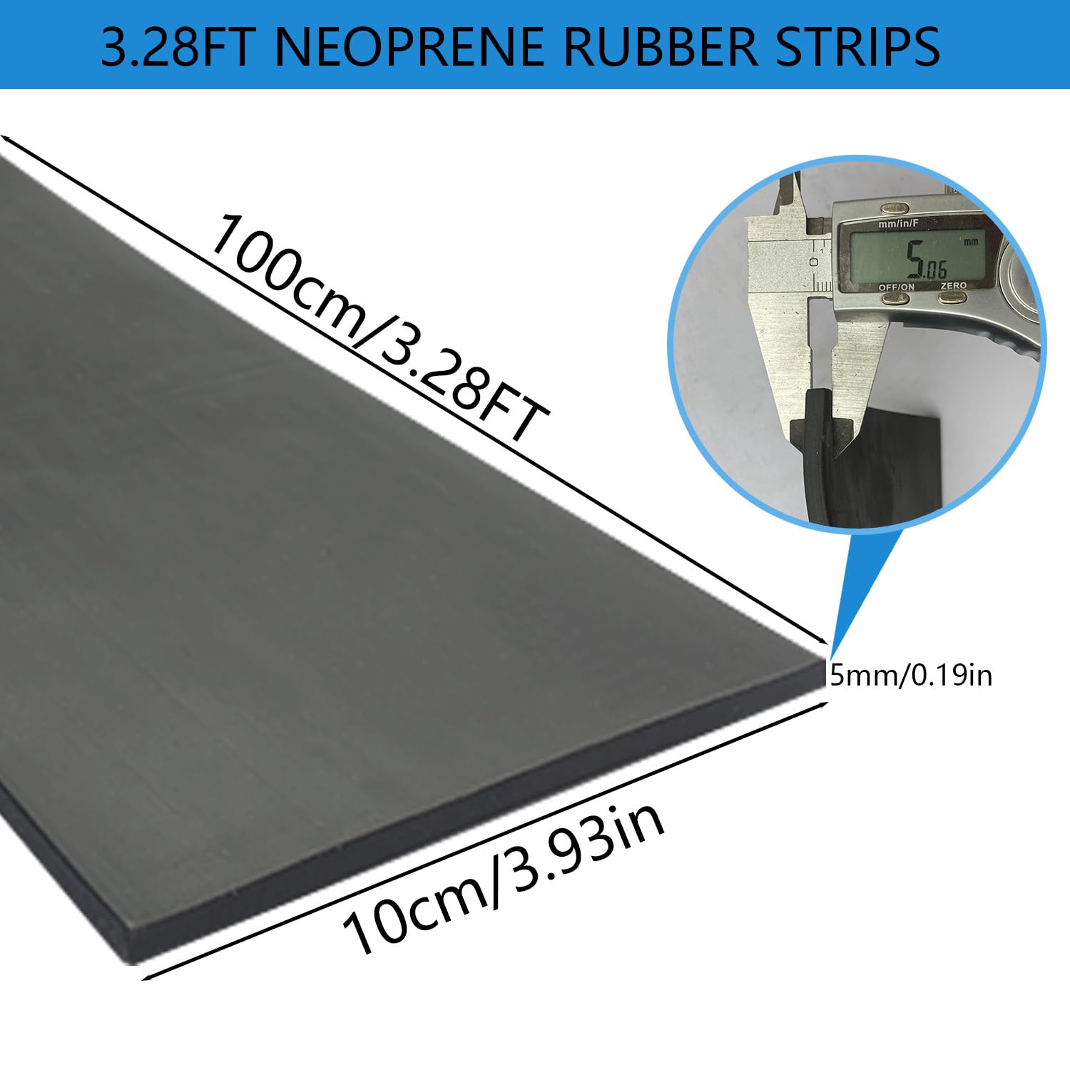 Rotolo Gomma Neoprene Adesiva 3m X 40mm - Foglio Antiscivolo E Antivibrazioni | Per Isolamento Acustico E Guarnizioni - Foto 7