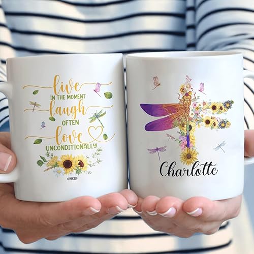 Miniatura 10 de Tazas de café personalizadas con nombre personalizado de tortuga, tazas de cerámica blanca, vasos de vidrio para beber, regalos de Navidad para
