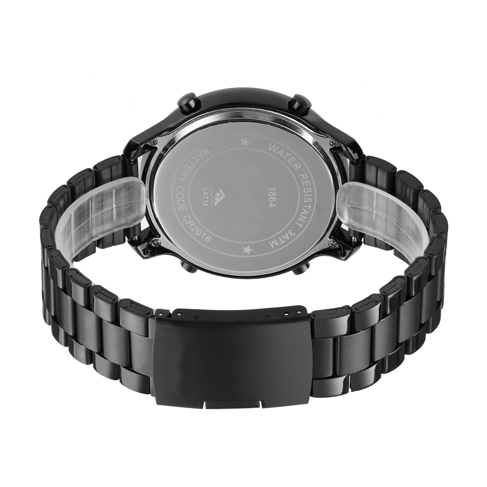 Montre numérique pour Homme en Cuir avec LED Minimaliste et chronomètre étanche en Acier Inoxydable