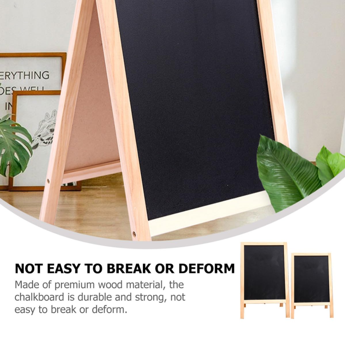 DOITOOL 2 Piezas Pizarra de Madera Doble Cara Diseño Plegable, Tablero de Dibujo Multipropósito Adecuado para Aulas y Eventos Festivos
