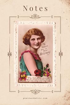 Notes Embossed Vintage Birthday Postcard Notebook