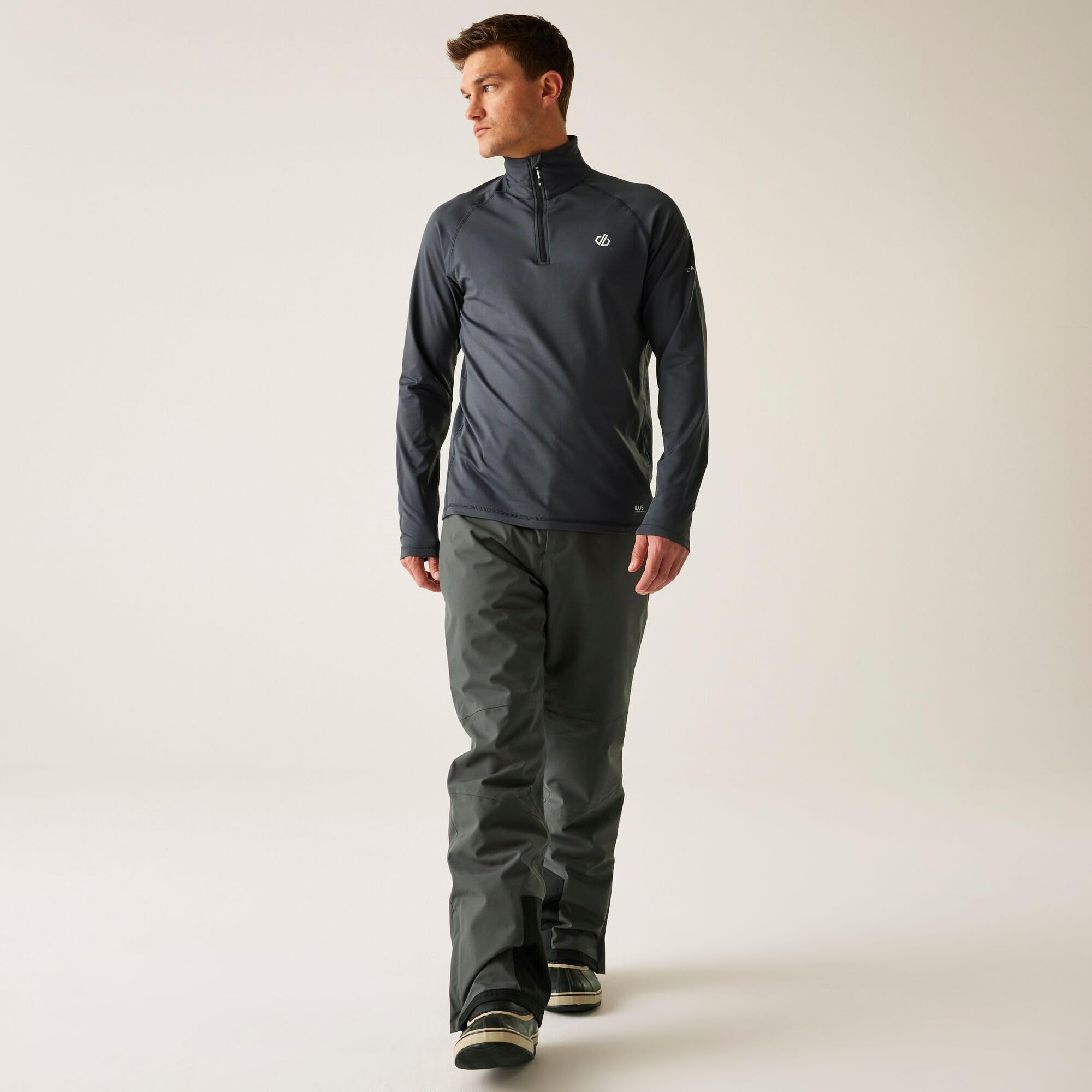 Dare 2b Fuse Up II Core Stretch Lightweight Quick Drying Half Length Zip Inner Zip Chin Guard Strato Intermedio Stretch Uomo