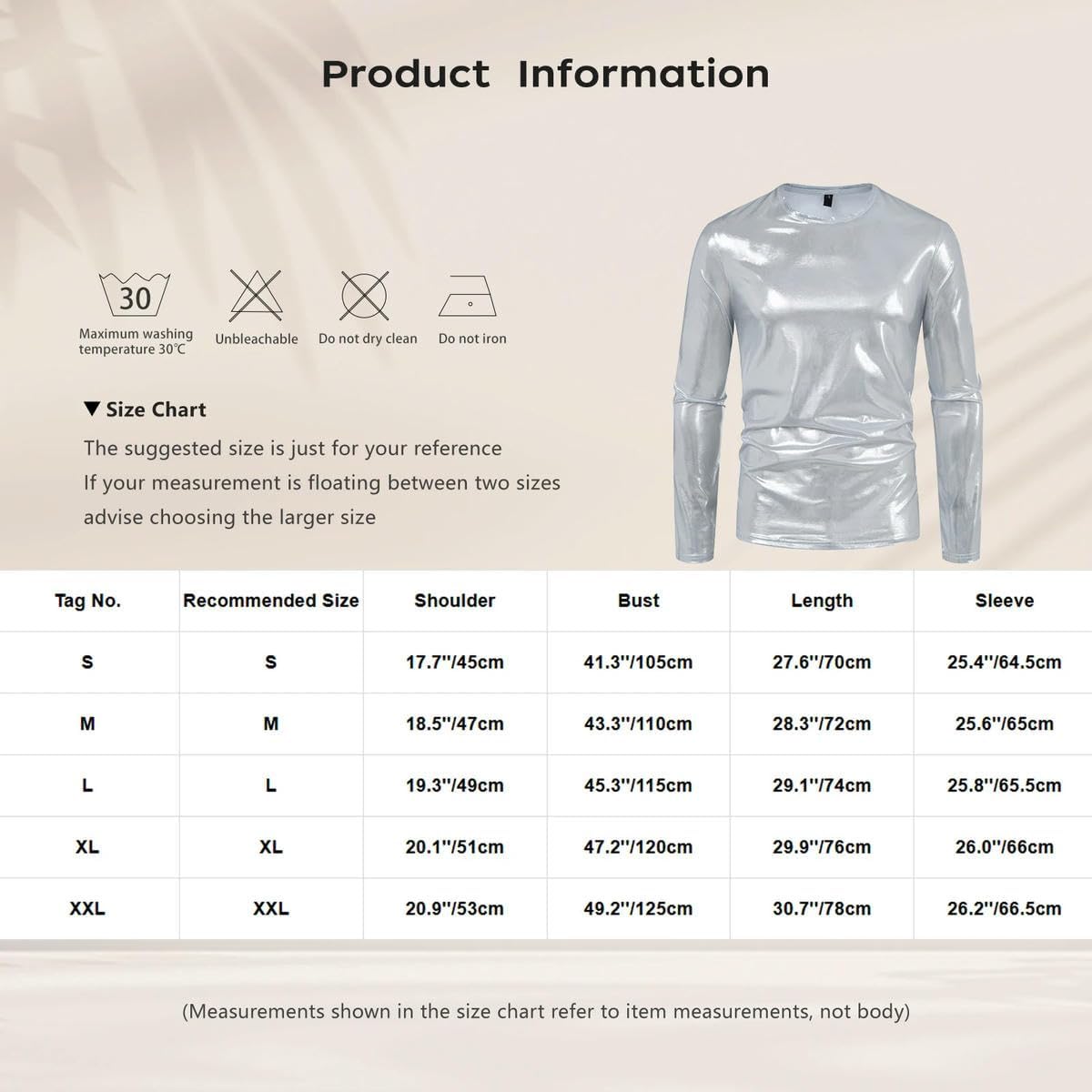 Men's Clothing Tops Round Neck Long Sleeve Top Party Rave Clubwear Costume Grey
