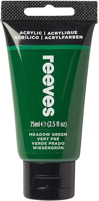 Reeves Acrylic Paint-75 ml, Meadow, Grass Green, 75 ml (Pack of 1)