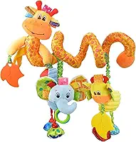 Mobile espiral Musical para Bebê Girafa, Chocalho Girafa Colorido, Brinquedo Interativo para Carrinho, com Sons e Texturas, Pendurar MY TOY