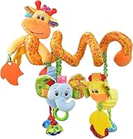 Mobile espiral Musical para Bebê Girafa, Chocalho Girafa Colorido, Brinquedo Interativo para Carrinho, com Sons e Texturas, Pendurar MY TOY