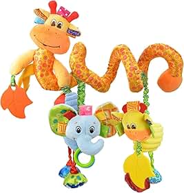 Mobile espiral Musical para Bebê Girafa, Chocalho Girafa Colorido, Brinquedo Interativo para Carrinho, com Sons e Texturas, Pendurar MY TOY